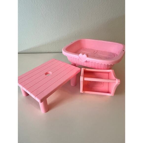 Playskool Vintage Dollhouse Accessories Twin Crib, Table Horse Tack Tool Box - Picture 1 of 4